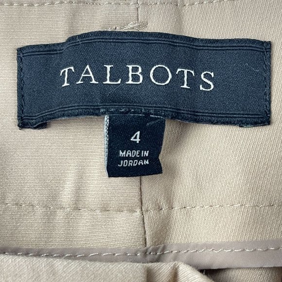 Talbots Pants Womens 4 Tan Heritage British Khaki Trouser Straight Career Office - Picture 4 of 13